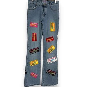 Ocean Jeans Wear 2004 Denim Division Bootcut Women's 1 Blue Y2K Patchwork Retro